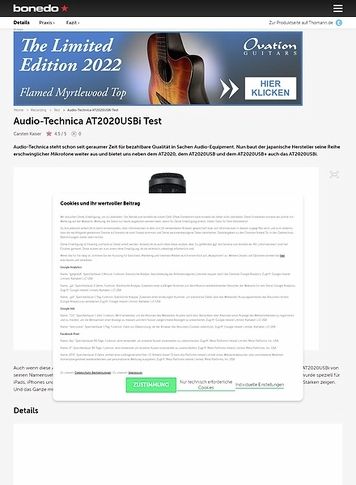 Bonedo.de Audio-Technica AT2020 USBi Bonedo.de Audio-Technica AT2020 USBi
