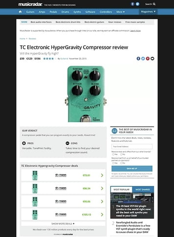 MusicRadar.com TC Electronic HyperGravity Compressor MusicRadar.com TC Electronic HyperGravity Compressor