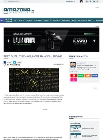 Amazona.de Test: Output Exhale, Modern Vocal Engine Amazona.de Test: Output Exhale, Modern Vocal Engine