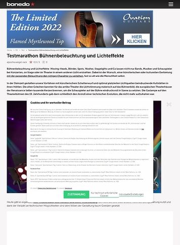 Bonedo.de Testmarathon Bühnenbeleuchtung und Lichteffekte Bonedo.de Testmarathon Bühnenbeleuchtung und Lichteffekte