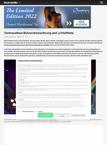 Bonedo.de Testmarathon Bühnenbeleuchtung und Lichteffekte Bonedo.de Testmarathon Bühnenbeleuchtung und Lichteffekte