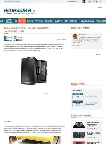 Amazona.de Test: JBL EON 612, Multifunktions-Lautsprecher Amazona.de Test: JBL EON 612, Multifunktions-Lautsprecher