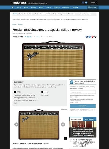 MusicRadar.com Fender '65 Deluxe Reverb Special Edition MusicRadar.com Fender '65 Deluxe Reverb Special Edition
