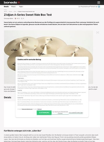 Bonedo.de Zildjian A-Series Sweet Ride Box Bonedo.de Zildjian A-Series Sweet Ride Box