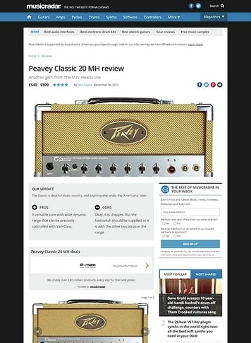 MusicRadar.com Peavey Classic 20 MH MusicRadar.com Peavey Classic 20 MH