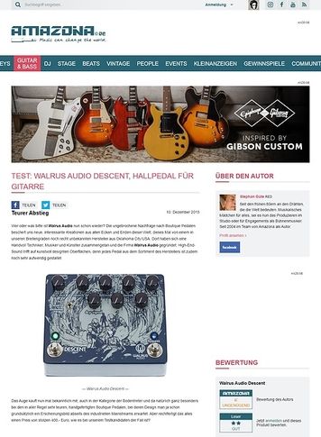 Amazona.de Test: Walrus Audio Descent, Hallpedal für Gitarre Amazona.de Test: Walrus Audio Descent, Hallpedal für Gitarre
