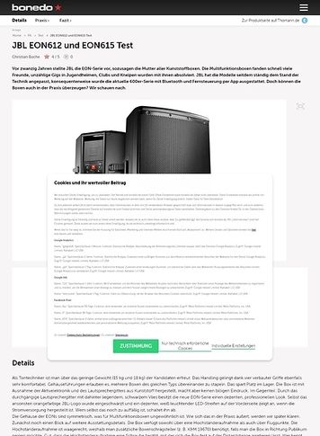 Bonedo.de JBL EON612 und EON615 Bonedo.de JBL EON612 und EON615