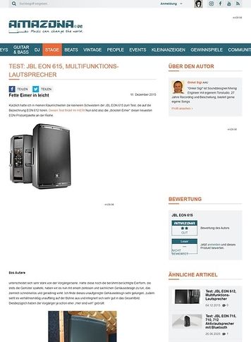 Amazona.de Test: JBL EON 615, Multifunktions-Lautsprecher Amazona.de Test: JBL EON 615, Multifunktions-Lautsprecher
