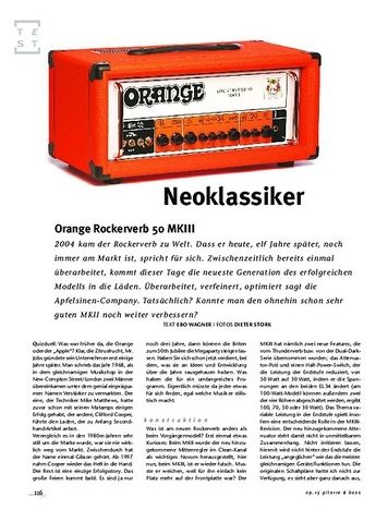 Gitarre & Bass Orange Rockerverb 50 MKIII Gitarre & Bass Orange Rockerverb 50 MKIII