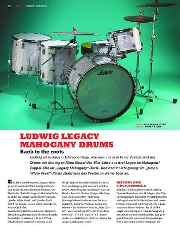 Sticks Ludwig Legacy Mahogany Drums Sticks Ludwig Legacy Mahogany Drums