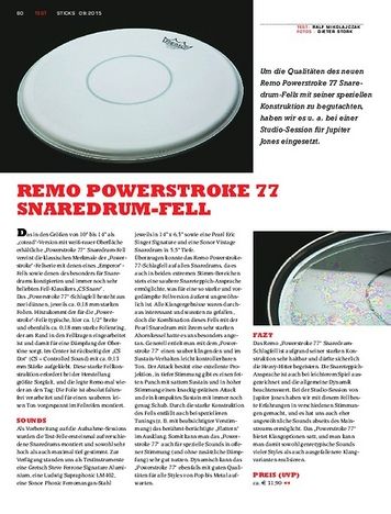 Sticks Remo Powerstroke 77 Snaredrum-Fell Sticks Remo Powerstroke 77 Snaredrum-Fell