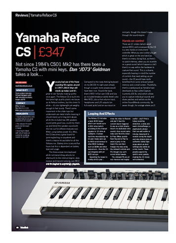 Future Music Yamaha Reface CS Future Music Yamaha Reface CS