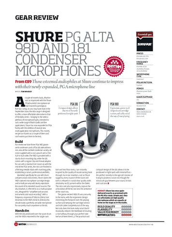 Rhythm Shure PG Alta 98D And 181 Condenser Microphones Rhythm Shure PG Alta 98D And 181 Condenser Microphones