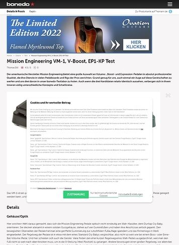 Bonedo.de Mission Engineering VM-1, V-Boost, EP1-KP Bonedo.de Mission Engineering VM-1, V-Boost, EP1-KP