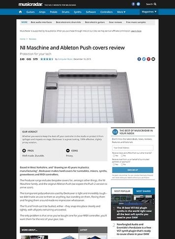 MusicRadar.com Decksaver Maschine and Ableton Push covers MusicRadar.com Decksaver Maschine and Ableton Push covers