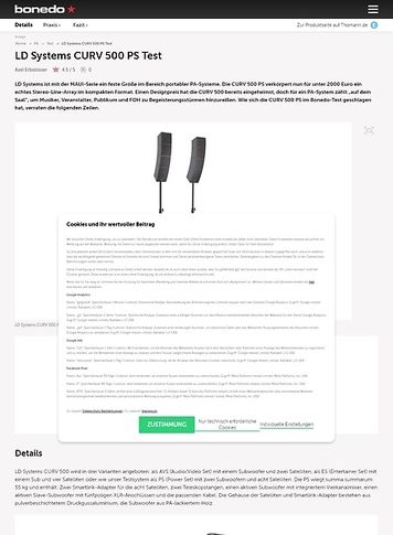 Bonedo.de LD Systems CURV 500 PS Bonedo.de LD Systems CURV 500 PS