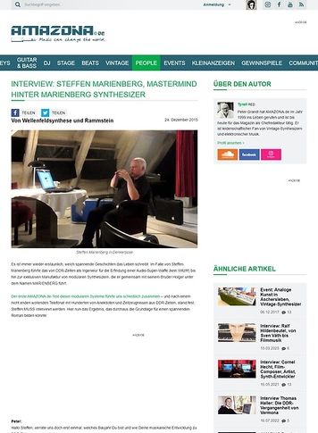 Amazona.de Interview: Steffen Marienberg, Mastermind hinter Marienberg Synthesizer Amazona.de Interview: Steffen Marienberg, Mastermind hinter Marienberg Synthesizer