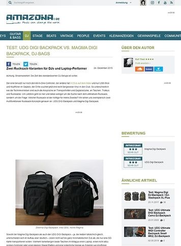 Amazona.de Test: UDG DIGI Backpack vs. Magma Digi Backpack, DJ-Bags Amazona.de Test: UDG DIGI Backpack vs. Magma Digi Backpack, DJ-Bags