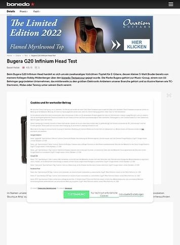Bonedo.de Bugera G20 Infinium Head Bonedo.de Bugera G20 Infinium Head