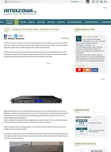 Amazona.de Test: Denon DN-300Z MKII, Media-Player Amazona.de Test: Denon DN-300Z MKII, Media-Player