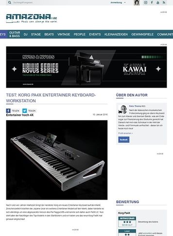 Amazona.de Test: Korg Pa4X, Entertainer Keyboard Amazona.de Test: Korg Pa4X, Entertainer Keyboard