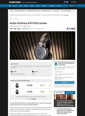 MusicRadar.com Audio-Technica ATH-R70x MusicRadar.com Audio-Technica ATH-R70x