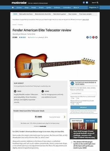 MusicRadar.com Fender American Elite Telecaster MusicRadar.com Fender American Elite Telecaster