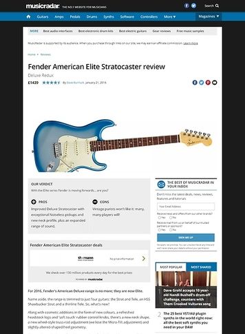MusicRadar.com Fender American Elite Stratocaster MusicRadar.com Fender American Elite Stratocaster