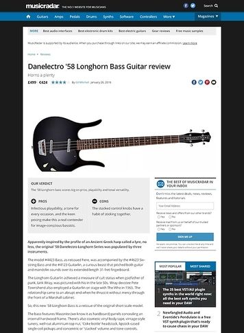 MusicRadar.com Danelectro '58 Longhorn Bass Guitar MusicRadar.com Danelectro '58 Longhorn Bass Guitar