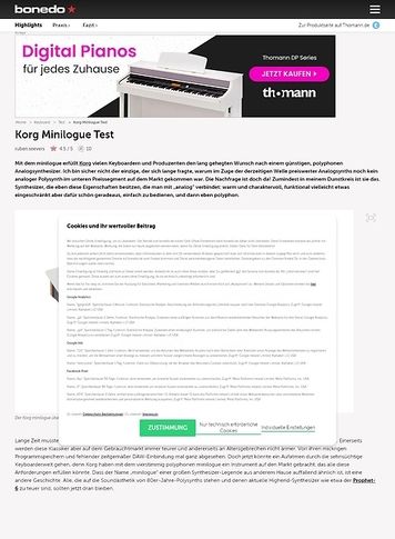 Bonedo.de Korg minilogue Bonedo.de Korg minilogue