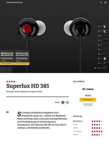 Kopfhoerer.de Superlux HD 381 Kopfhoerer.de Superlux HD 381