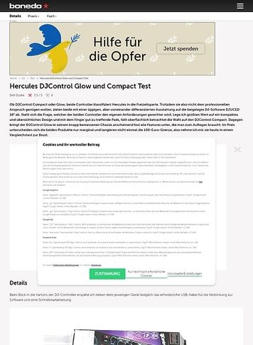 Bonedo.de Hercules DJControl Glow und Compact Bonedo.de Hercules DJControl Glow und Compact