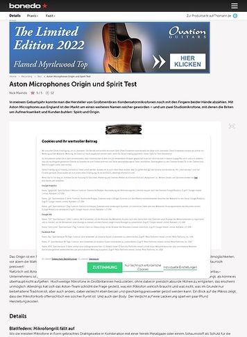 Bonedo.de Aston Microphones Origin und Spirit Bonedo.de Aston Microphones Origin und Spirit