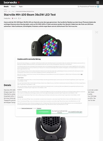Bonedo.de Stairville MH-100 Beam 36x3W LED Bonedo.de Stairville MH-100 Beam 36x3W LED
