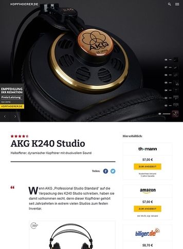 Kopfhoerer.de AKG K-240 Studio Kopfhoerer.de AKG K-240 Studio