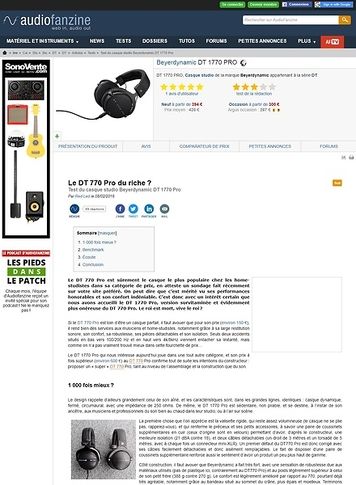 Audiofanzine.com Beyerdynamic DT 1770 PRO Audiofanzine.com Beyerdynamic DT 1770 PRO