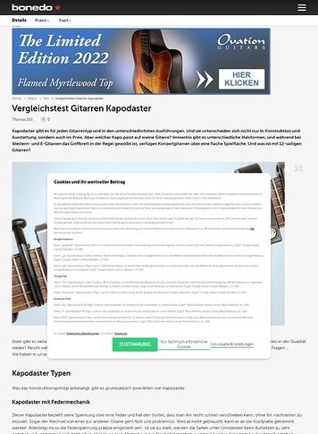 Bonedo.de Gitarren Kapodaster im Vergleich Bonedo.de Gitarren Kapodaster im Vergleich
