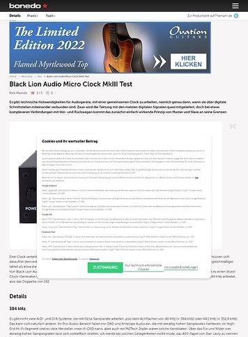 Bonedo.de Black Lion Audio Micro Clock MkIII Bonedo.de Black Lion Audio Micro Clock MkIII