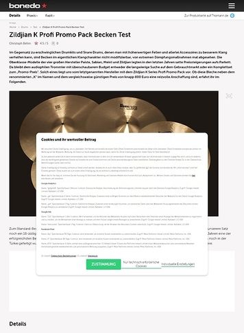 Bonedo.de Zildjian K Profi Promo Pack Becken Bonedo.de Zildjian K Profi Promo Pack Becken