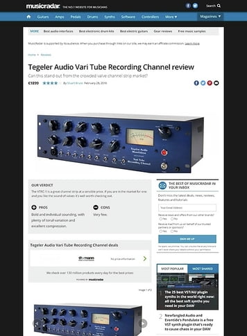 MusicRadar.com Tegeler Audio Vari Tube Recording Channel MusicRadar.com Tegeler Audio Vari Tube Recording Channel