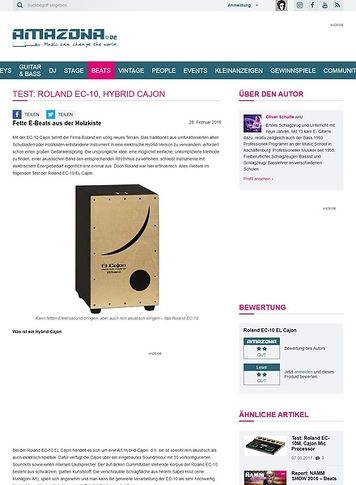Amazona.de Test: Roland EC-10, Hybrid Cajon Amazona.de Test: Roland EC-10, Hybrid Cajon