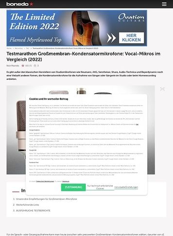 Bonedo.de Testmarathon Großmembran-Kondensatormikrofone: Vocal-Mikros im Vergleich Bonedo.de Testmarathon Großmembran-Kondensatormikrofone: Vocal-Mikros im Vergleich