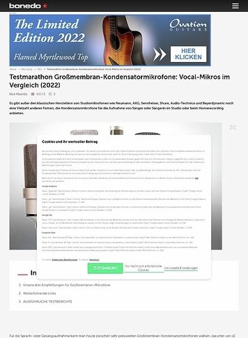Bonedo.de Testmarathon Großmembran-Kondensatormikrofone: Vocal-Mikros im Vergleich Bonedo.de Testmarathon Großmembran-Kondensatormikrofone: Vocal-Mikros im Vergleich