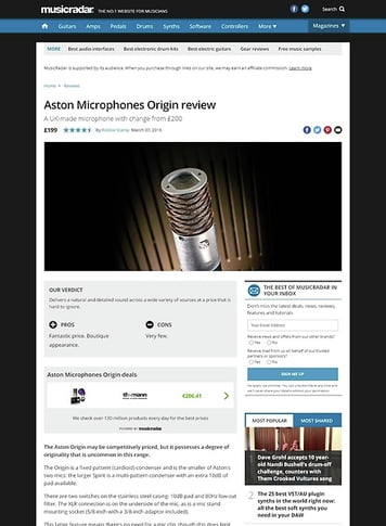 MusicRadar.com Aston Microphones Origin MusicRadar.com Aston Microphones Origin