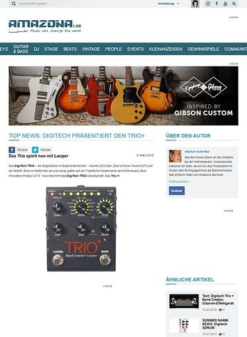 Amazona.de TOP NEWS: Digitech präsentiert den Trio+ Amazona.de TOP NEWS: Digitech präsentiert den Trio+