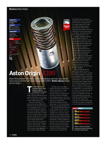 Future Music Aston Origin Future Music Aston Origin