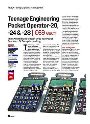 Future Music Teenage Engineering Pocket Operator-20, -24 & -28 Future Music Teenage Engineering Pocket Operator-20, -24 & -28