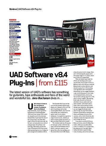 Future Music UAD Software v8.4 Plug-Ins Future Music UAD Software v8.4 Plug-Ins