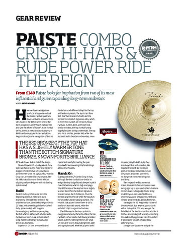 Rhythm Paiste Combo Crisp Hi Hats & Rude Power Ride The Reign Rhythm Paiste Combo Crisp Hi Hats & Rude Power Ride The Reign