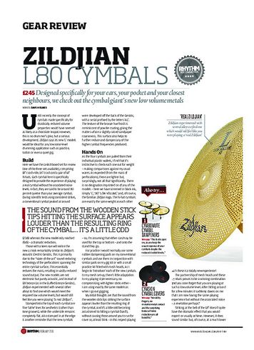 Rhythm Zildjian L80 Cymbals Rhythm Zildjian L80 Cymbals